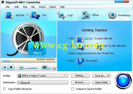 Bigasoft MKV Converter 3.7.44.4896 MKV视频转换器的图片1