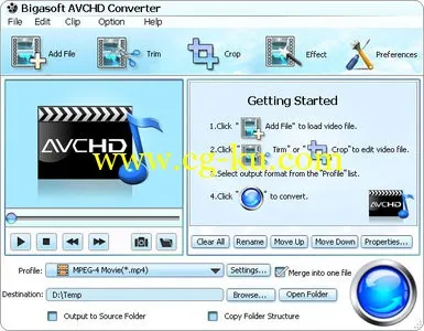 Bigasoft AVCHD Converter 3.7.47.4976 AVCHD视频转换器的图片1