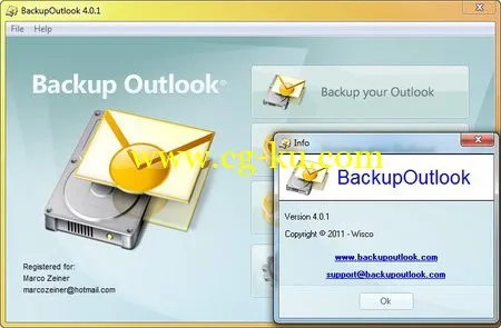 Backup Outlook 4.0.6 备份和恢复Outlook 电子邮件的图片1