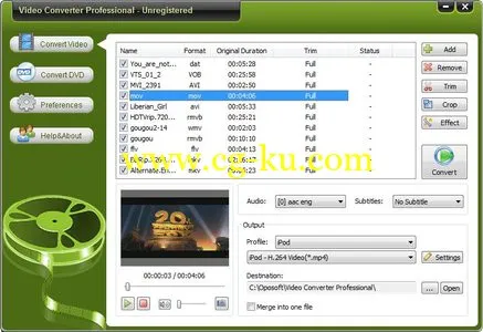 OpoSoft Video Converter Professional 7.7 视频转换工具的图片1