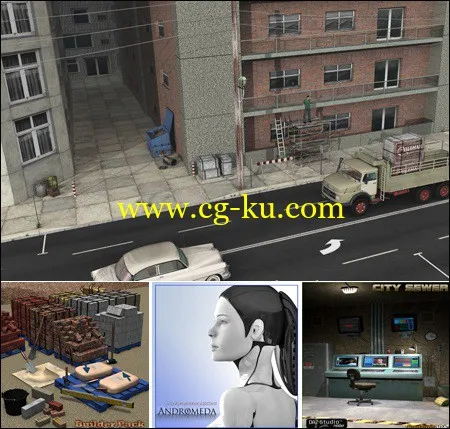 Builiding , Street , Furniture , Rooms and Other Misc Poser DAZ 建筑、街道、家具、房间等模型的图片1