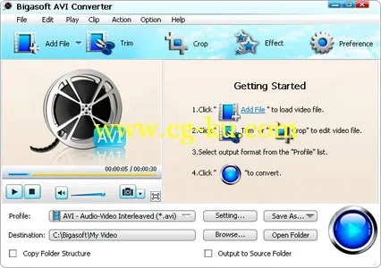 Bigasoft AVI Converter 3.7.44.4896 AVI视频转换器的图片1