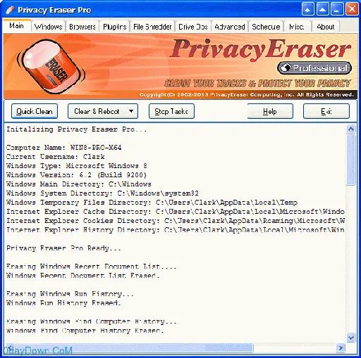 Privacy Eraser Pro 9.95 清除上网痕迹工具的图片1