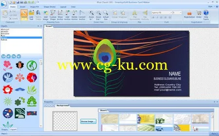 SmartsysSoft Business Card Maker 3.00 矢量图编辑器的图片1