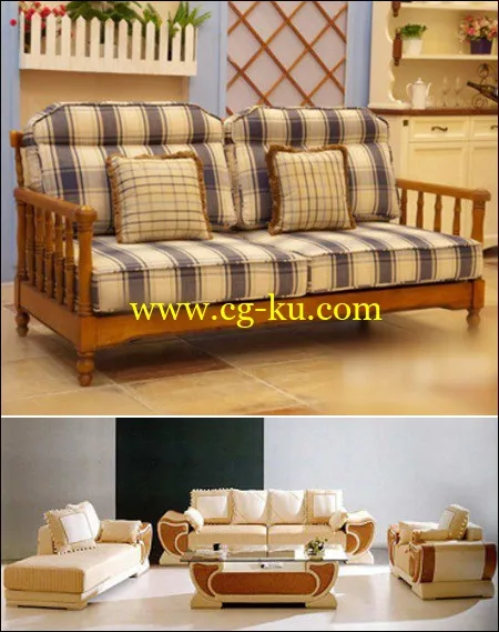 Chinese Sofa 3d Model 中式沙发模型的图片1