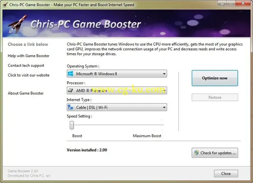 Chris-PC Game Booster 2.95的图片1