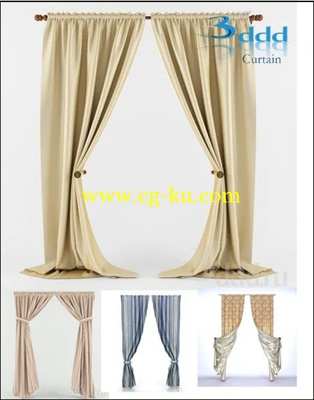 3DDD – Curtains Collection 窗帘模型的图片1