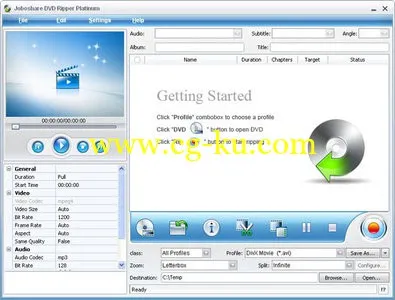 Joboshare DVD Ripper Platinum 3.5.3.0617 DVD视频转换的图片1