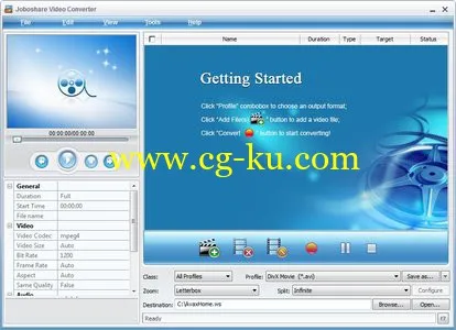 Joboshare Video Converter 3.3.9.0617 视频格式转换的图片1