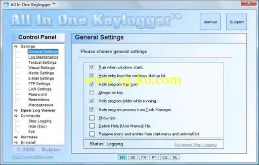 Relytec All In One Keylogger 3.8的图片1