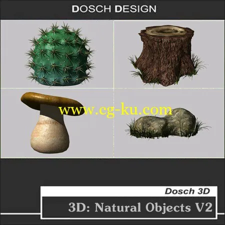 Dosch 3D: Natural Objects V2 自然物3D模型的图片1