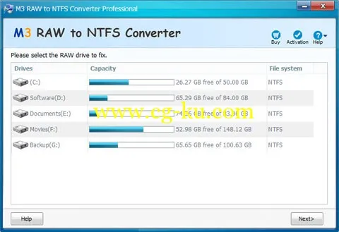 M3 RAW to FAT32 / NTFS Converter 3.7的图片1