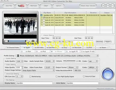 WinX HD Video Converter for Mac 3.5.7 视频转换的工具的图片1