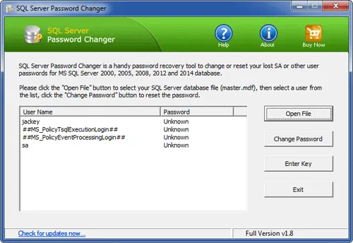 SQL Server Password Changer 1.8的图片1