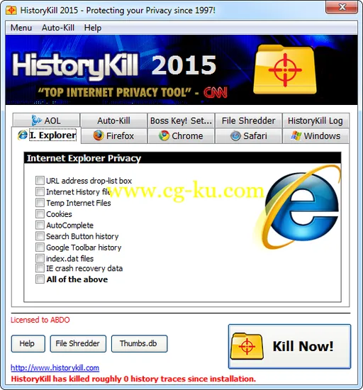 TrustSoft HistoryKill 2015 Build 2015.1.1的图片1