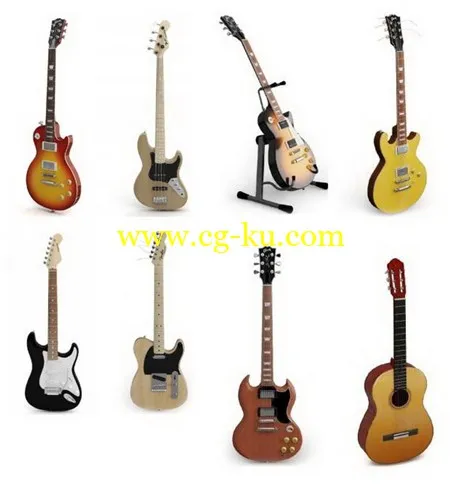 Guitar 3D models 吉他3D模型的图片1