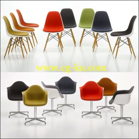 12 vitra (Eames) chairs 椅子模型的图片1