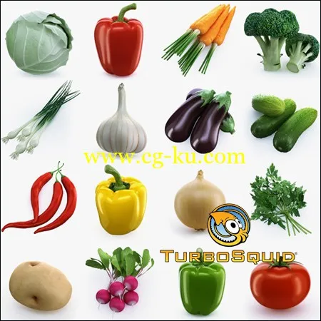 TurboSquid – Collection of Vegetables 3D蔬菜模型的图片1