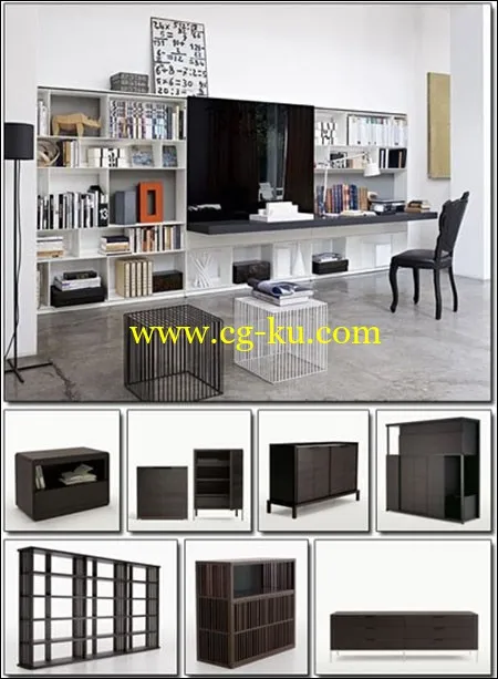 B&B Italia 3D Storage & Wall Systems 3d Models的图片1