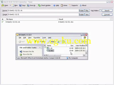 Batch XLS & XLSX Converter 2013.5.625.1596 XLS-XLSX格式批量互转的图片2