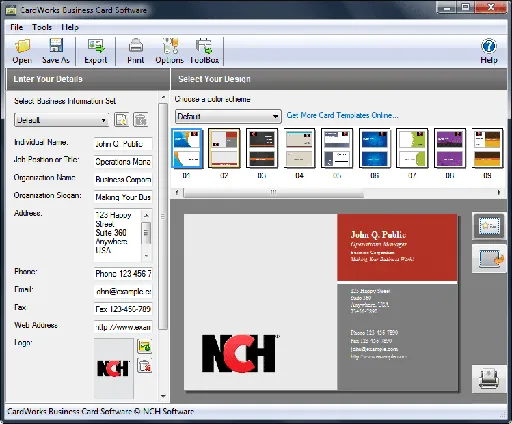 NCH CardWorks Business Card Software 1.12的图片1