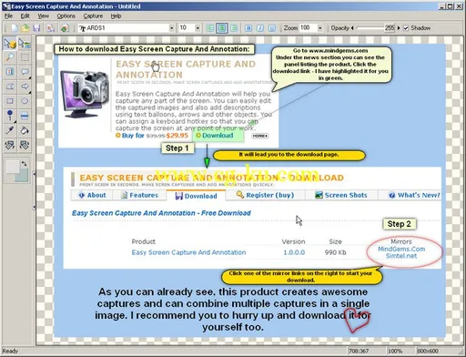 Mindgems Easy Screen Capture and Annotation 3.0的图片1