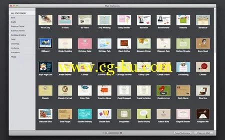 Mail Stationery 1.4 MacOSX 邮件模板的图片1