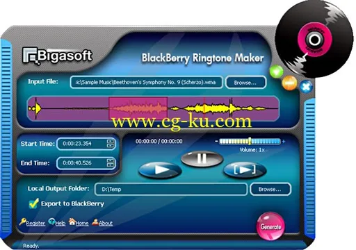 Bigasoft BlackBerry Ringtone Maker 1.9.3.4650的图片1