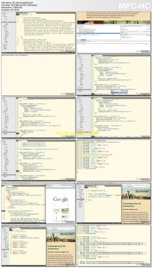 Lynda – Web Project Workflows with Gulp.js, Git, and Browserify的图片2