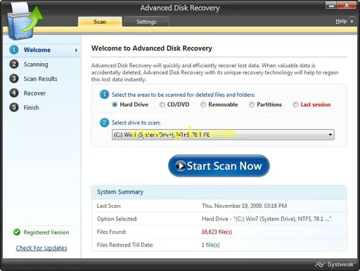 Systweak Advanced Disk Recovery 2.5.5000.15827 Multilingual的图片1