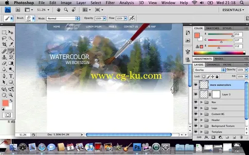 Create a Watercolor – Themed Website Design with Photoshop的图片4