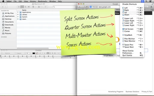 SizeUp 1.7.2 MacOSX 分屏工具的图片1