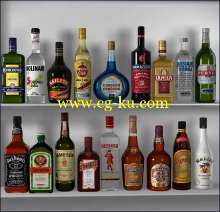 Pro 3d Alcohol Bottles Models的图片1