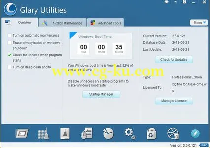 Glary Utilities Pro 3.6.0.125的图片1