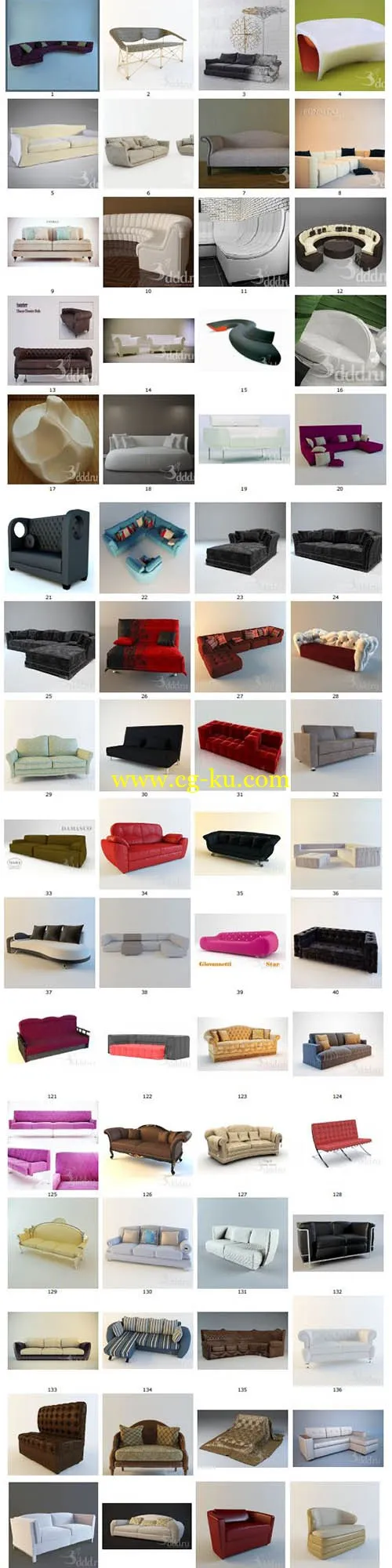 3DDD Sofa 3D models的图片1