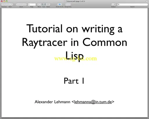 Alexander Lehmann – Writing a simple raytracer in Common Lisp的图片1