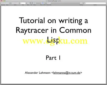 Alexander Lehmann – Writing a simple raytracer in Common Lisp的图片2