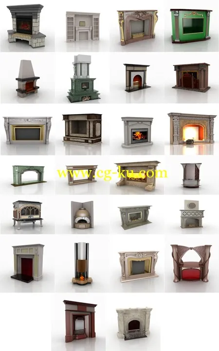 3D Models Fireplaces 壁炉模型的图片1