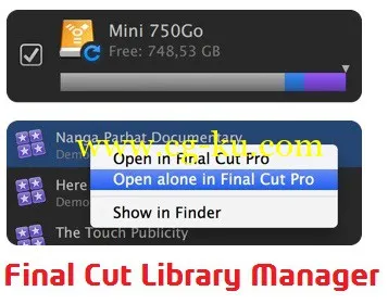 Final Cut Library Manager 2.70 MacOSX的图片1