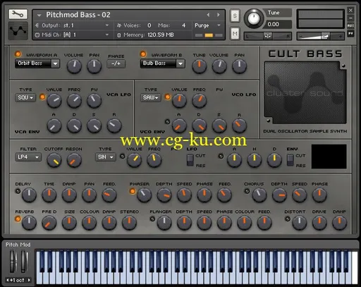 Cluster Sound Cult Bass KONTAKT的图片1