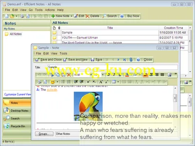 Efficient Notes 3.53 Build 344 + Portable 备忘录工具的图片1