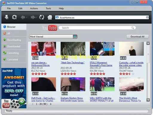 ImTOO YouTube HD Video Converter 3.5.3.20130712 YouTube高清下载转换工具的图片1