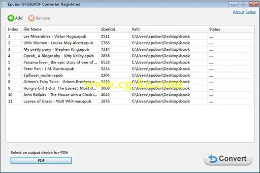 Epubor EPUB to PDF Converter 2.1.0 EPUB转PDF的图片1
