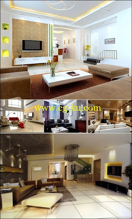 Modern Minimalist Living Room的图片1