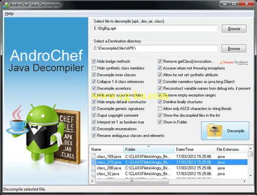 Atanas Neshkov AndroChef Java Decompiler 1.0.0.9的图片1