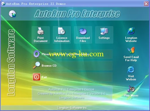 Longtion Software AutoRun Pro Enterprise II 6.0.6.162 光盘菜单制作工具的图片1