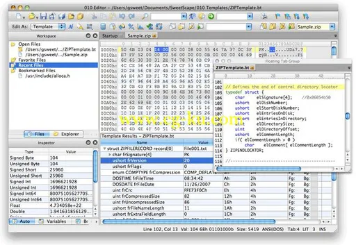 SweetScape 010 Editor 5.0.2 MacOsX 十六进位文件编辑器的图片1