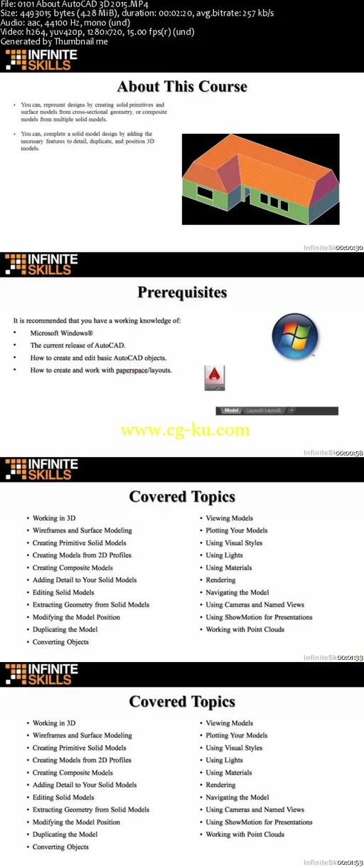 InfiniteSkills – Learning Autodesk AutoCAD 3D 2015 Trainging Video的图片2