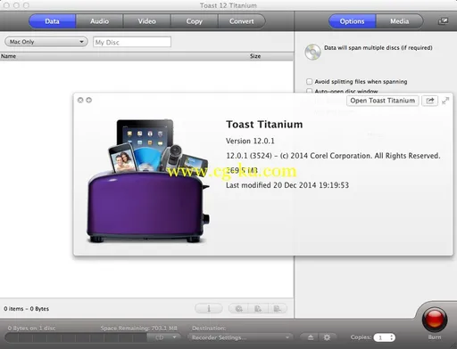 Roxio Toast Titanium 12.1 MacOSX的图片2