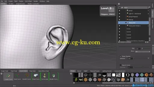 Mudbox 2014 耳朵雕刻教程 Dixxl Tuxxs – Sculpting Human Ears in Mudbox 2014的图片4